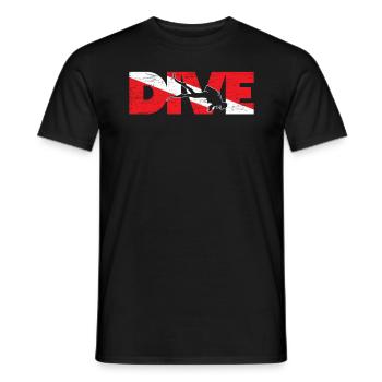 Diving flag diver diving - Men's T-Shirt - black - Front - AI Model Male 178 light (178cm)