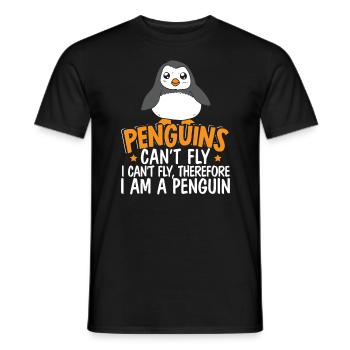 Penguins Can't Fly I Can't Fly I Am A Penguin - Men's T-Shirt - black - Front - AI Model Male 178 light (178cm)