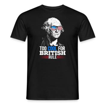 Trop cool pour la domination britannique 4 juillet américain - T-shirt homme - noir - Devant - AI Model Male 178 light (178cm)