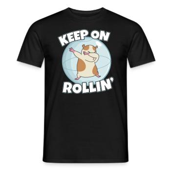 Keep On Rolling Hamster Owners - Men's T-Shirt - black - Front - AI Model Male 178 light (178cm)
