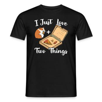 J’aime Seulement Deux choses Cobayes Et Pizza - T-shirt homme - noir - Devant - AI Model Male 178 light (178cm)