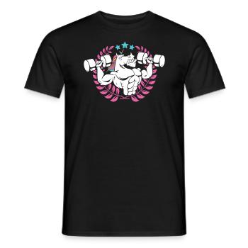 Gewichtheben Einhorn Fitness Gym Lover - Männer T-Shirt - Schwarz - Vorne - AI Model Male 178 light (178cm)