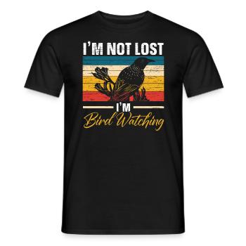 I'm Not Lost, I'm Birdwatching - Men's T-Shirt - black - Front - AI Model Male 178 light (178cm)