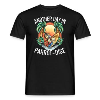 Une autre journée dans Parrot-Dise Parrot Talking Bird - T-shirt homme - noir - Devant - AI Model Male 178 light (178cm)