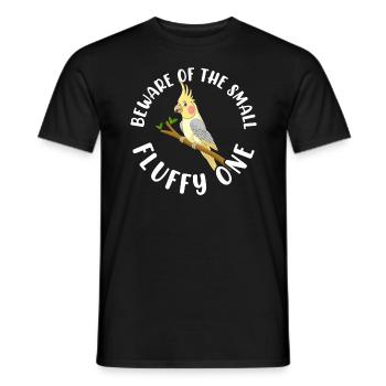 Vorsicht vor dem kleinen flauschigen Tiel Nymphensittich - Männer T-Shirt - Schwarz - Vorne - AI Model Male 178 light (178cm)