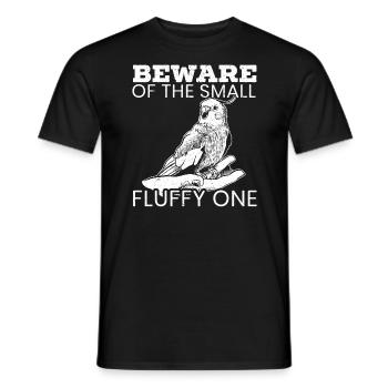 Vorsicht vor dem kleinen flauschigen Ein-Tiel-Nymphensittiel - Männer T-Shirt - Schwarz - Vorne - AI Model Male 178 light (178cm)