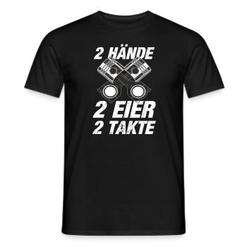 Zwei Hände Zwei Eier Zwei Takte Zweitakt - Männer T-Shirt - Schwarz - Vorne - AI Model Male 178 light (178cm)