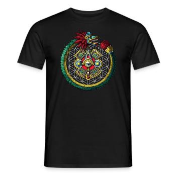 Quetzalcoatl Aztec Ouroboros - Männer T-Shirt - Schwarz - Vorne - AI Model Male 178 light (178cm)