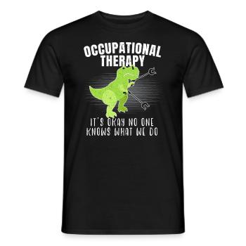 Occupational Therapy Dinosaur Occupational Therapist - Men's T-Shirt - black - Front - AI Model Male 178 light (178cm)