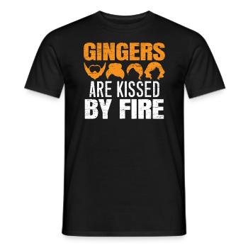 Redhead Kissed by Fire Red Hair - Men's T-Shirt - black - Front - AI Model Male 178 light (178cm)