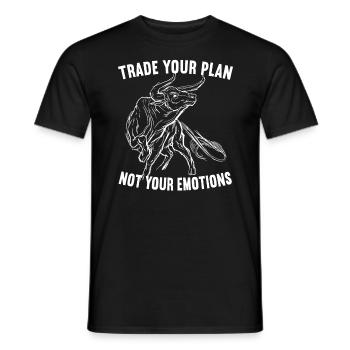 Trade Your Plan Don't Bullish Your Emotion - Men's T-Shirt - black - Front - AI Model Male 178 light (178cm)
