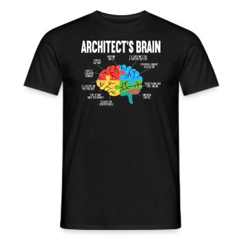 Architect Brain Humor Architecture Architect - Men's T-Shirt - black - Front - AI Model Male 178 light (178cm)