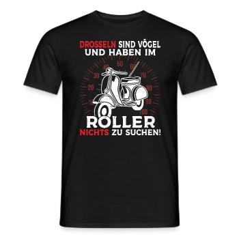 Motorroller Scooter Drosseln sind Vögel Mofa Moped - Männer T-Shirt - Schwarz - Vorne - AI Model Male 178 light (178cm)