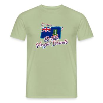 Îles Vierges britanniques - T-shirt homme - vert sauge - Devant - AI Model Male 178 light (178cm)