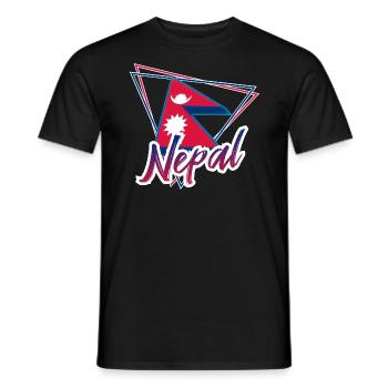 Nepal - T-shirt homme - noir - Devant - AI Model Male 178 light (178cm)