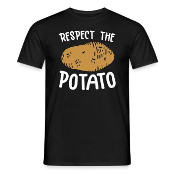 Respect The Potato Potato Lovers - Men's T-Shirt - black - Front - AI Model Male 178 light (178cm)
