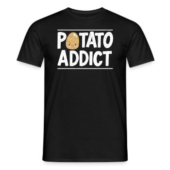 Potato Addict Vegan Root Vegetables Potato - Men's T-Shirt - black - Front - AI Model Male 178 light (178cm)