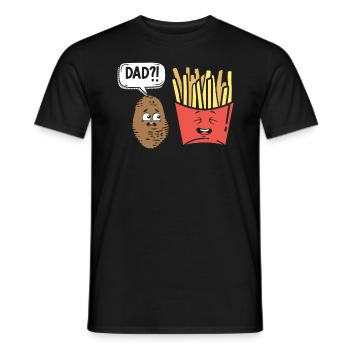 Papa Potato Joke French Fries Vegan - Men's T-Shirt - black - Front - AI Model Male 178 light (178cm)