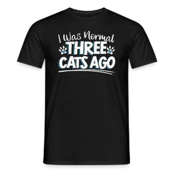 Ich War Normal Vor 3 Katzen Katzenmama - Männer T-Shirt - Schwarz - Vorne - AI Model Male 178 light (178cm)