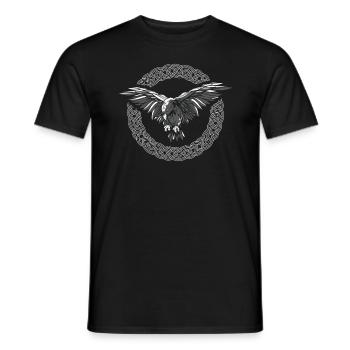 Odin's Raven Germanic Viking - Men's T-Shirt - black - Front - AI Model Male 178 light (178cm)