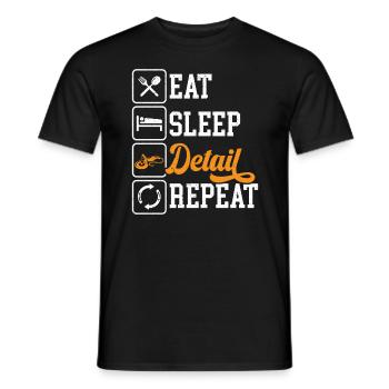 Eat Sleep Detail Repeat Car Conditioner - Men's T-Shirt - black - Front - AI Model Male 178 light (178cm)