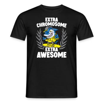Extra Chromosom Extra Awesome Down Syndrom - Männer T-Shirt - Schwarz - Vorne - AI Model Male 178 light (178cm)