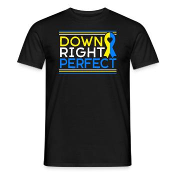 Down Right Perfect Down Syndrom - Männer T-Shirt - Schwarz - Vorne - AI Model Male 178 light (178cm)