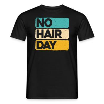 No Hair Day Kahlheit Lustige Kahle Witze Glatzkopf - Männer T-Shirt - Schwarz - Vorne - AI Model Male 178 light (178cm)