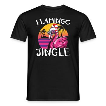 Flamingo Jingle Weihnachtstag Rosa Flamingos Weihnachten - Männer T-Shirt - Schwarz - Vorne - AI Model Male 178 light (178cm)