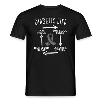 Vie diabétique Mois de sensibilisation au diabète Insuline - T-shirt homme - noir - Devant - AI Model Male 178 light (178cm)