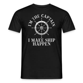 Je suis Le Capitaine I Make Ship Happen - T-shirt homme - noir - Devant - AI Model Male 178 light (178cm)
