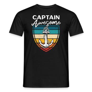 Capitaine Awesome capitaine Sort Capitaine - T-shirt homme - noir - Devant - AI Model Male 178 light (178cm)