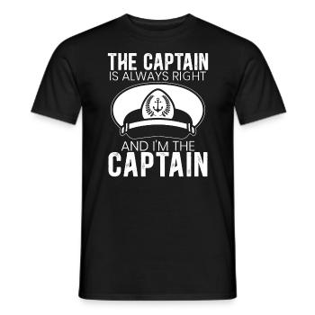 The captain is always right I am the captain - Men's T-Shirt - black - Front - AI Model Male 178 light (178cm)