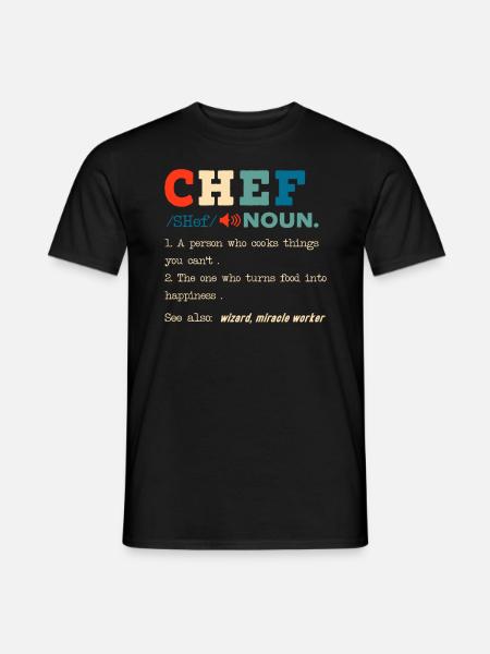 Funny Chef Description Culinary Cooking Baking - Men's T-Shirt - black