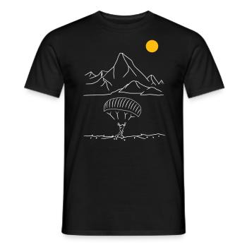 Parapente dans les Alpes Vecteur - T-shirt homme - noir - Devant - AI Model Male 178 light (178cm)