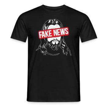 Fake News Religionsfeindlicher Agnostiker Atheist - Männer T-Shirt - Schwarz - Vorne - AI Model Male 178 light (178cm)