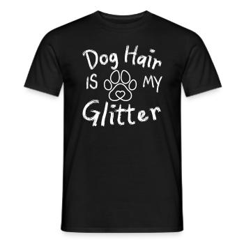 Dog Hair Is My Glitter Puppy Lover Doggy Paw Bark - Men's T-Shirt - black - Front - AI Model Male 178 light (178cm)