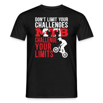 Beschränken Sie Ihre Herausforderungen NICHT MTB Mountainbike - Männer T-Shirt - Schwarz - Vorne - AI Model Male 178 light (178cm)