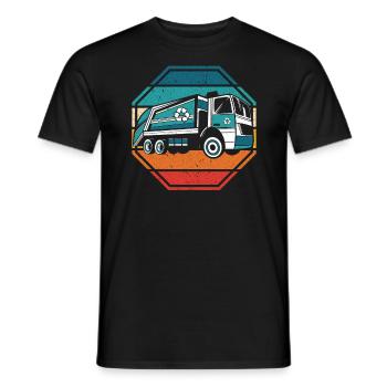 Garbage Truck Retro Waste Collector Garbage Truck Driver - Men's T-Shirt - black - Front - AI Model Male 178 light (178cm)