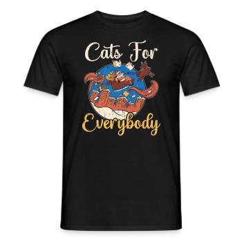Cats For Everybody Christmas Santa Claus Kitty - Men's T-Shirt - black - Front - AI Model Male 178 light (178cm)