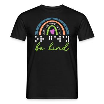 Seien Sie freundlich Braille-Sehbehinderte Blindbewusstsein - Männer T-Shirt - Schwarz - Vorne - AI Model Male 178 light (178cm)