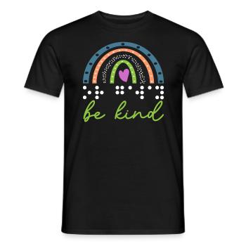 Be Nice Braille Visual Impairment Braille - Men's T-Shirt - black - Front - AI Model Male 178 light (178cm)