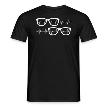 Eyeglass Heartbeat Optician Eye Ophthalmology - Men's T-Shirt - black - Front - AI Model Male 178 light (178cm)