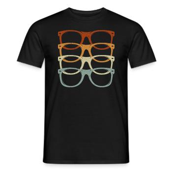 Retro Glasses Optician Ophthalmology Optometrist - Men's T-Shirt - black - Front - AI Model Male 178 light (178cm)