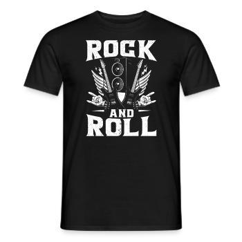 Rock And Roll Guitarist Guitar - Men's T-Shirt - black - Front - AI Model Male 178 light (178cm)