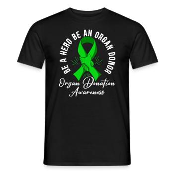 Be A Hero Be An Organ Donor Organ Donation - Men's T-Shirt - black - Front - AI Model Male 178 light (178cm)