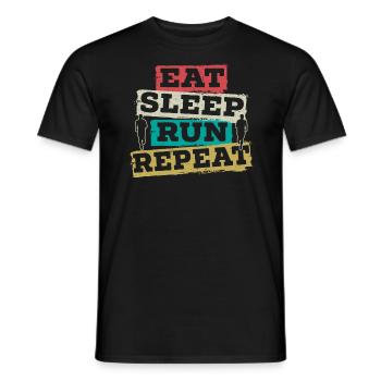 Eat Sleep Run Wiederholung Marathon Runner Running - Männer T-Shirt - Schwarz - Vorne - AI Model Male 178 light (178cm)