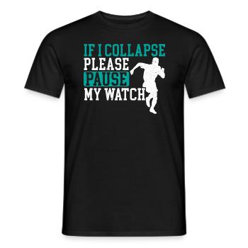 Si je m’effondre s’il vous plaît arrêtez ma montre Funny Runner - T-shirt homme - noir - Devant - AI Model Male 178 light (178cm)