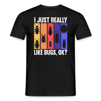 J’aime les insectes entomologie insectes - T-shirt homme - noir - Devant - AI Model Male 178 light (178cm)