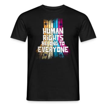 Human Rights Belong to Everyone - T-shirt homme - noir - Devant - AI Model Male 178 light (178cm)